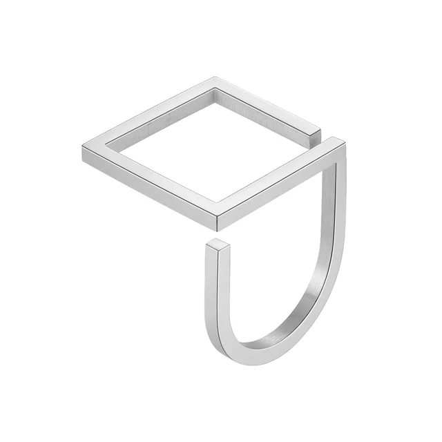 Ladies Geometric Titanium Ring