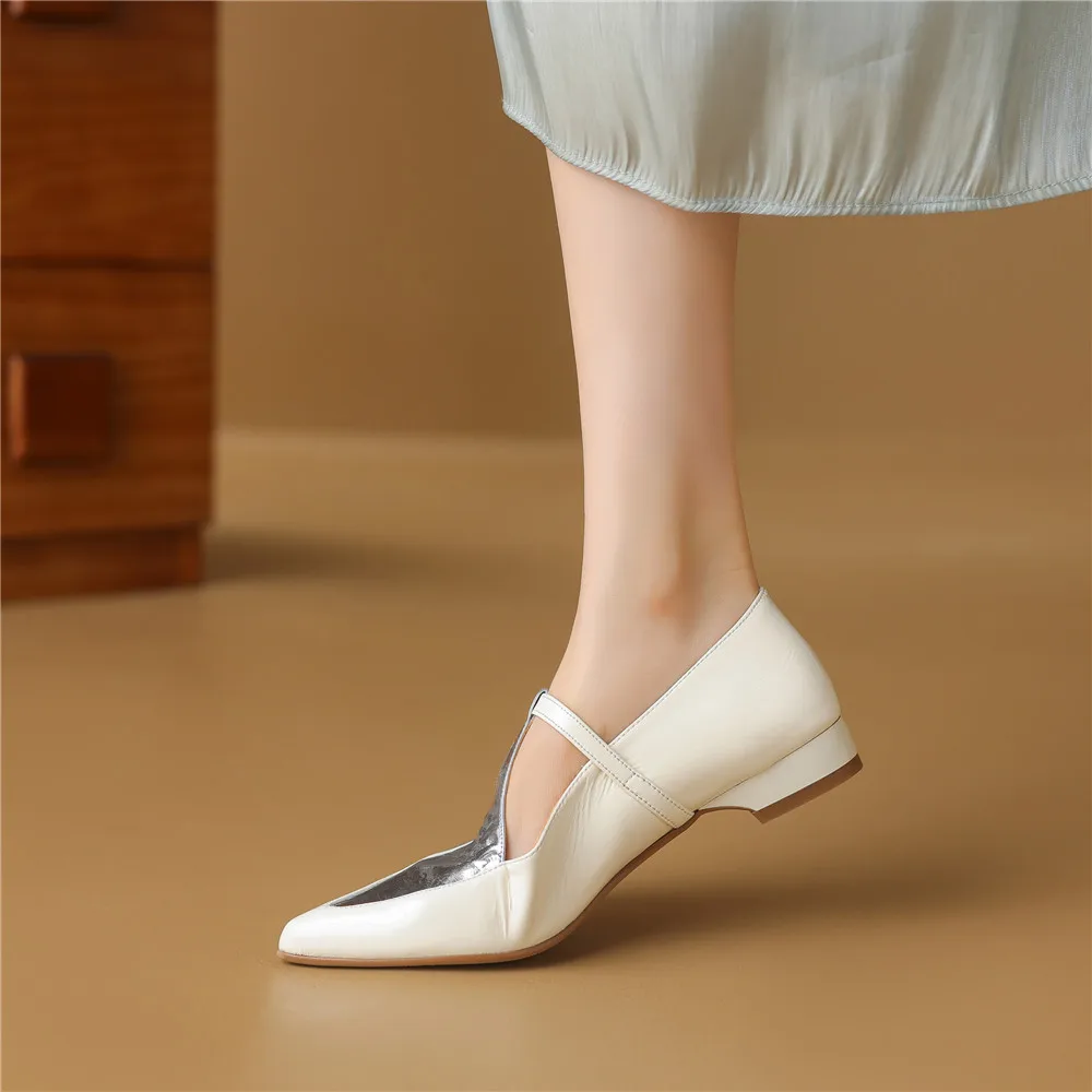 Ladies Urban Tapered Two-Tone Belted Ballerina