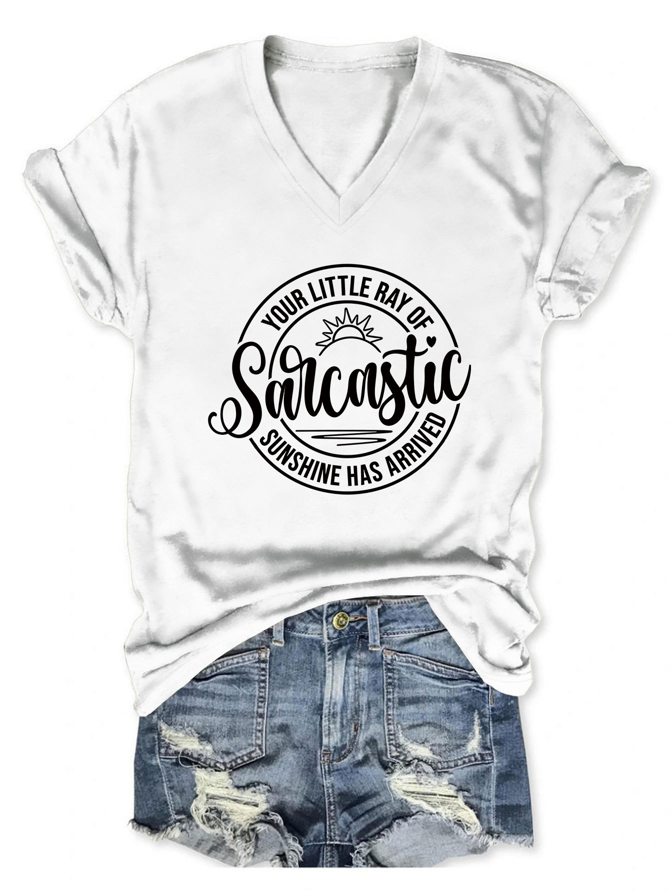 Sassy Geometric Print Round Neck T-Shirt
