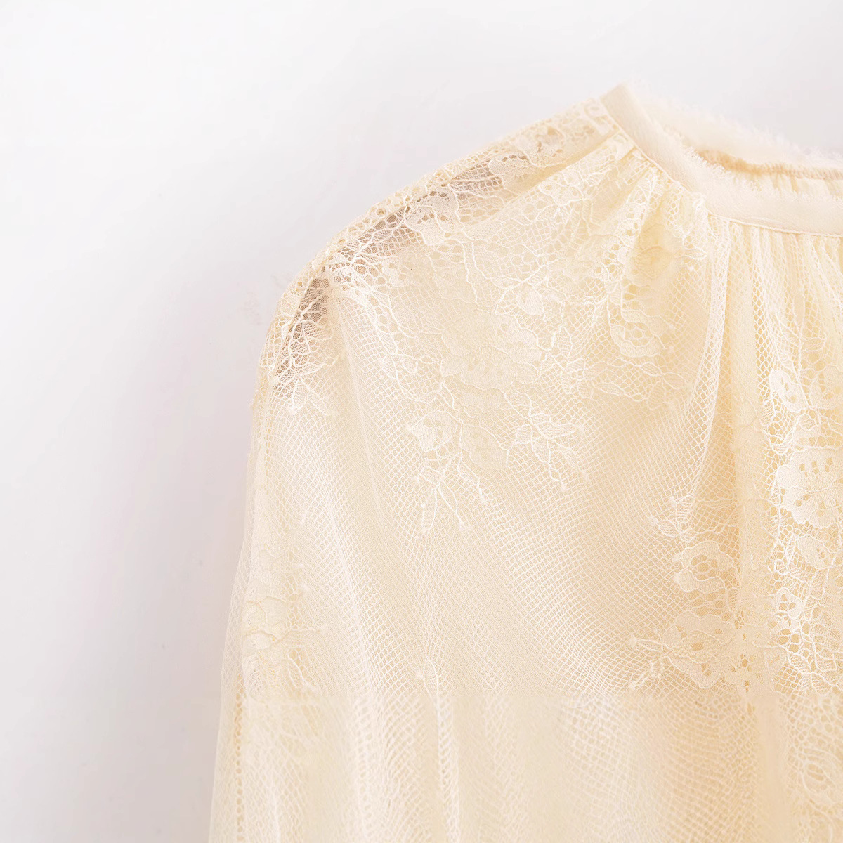 Solid Full Sleeve Round Neck Cape Blouse