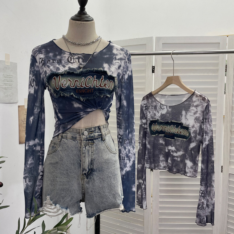 Long Sleeve Cover Up Short T-Shirt