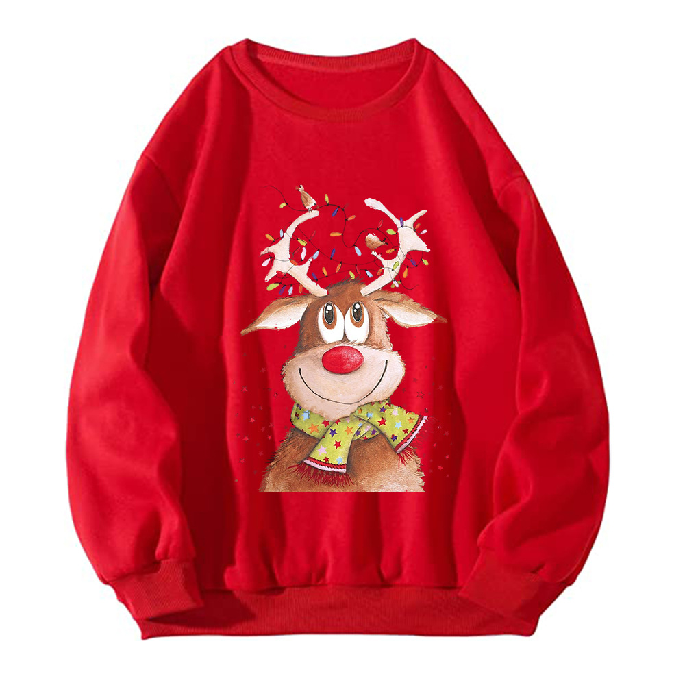 Ladies Oversized Winter Deer Anime Cotton Hoodie