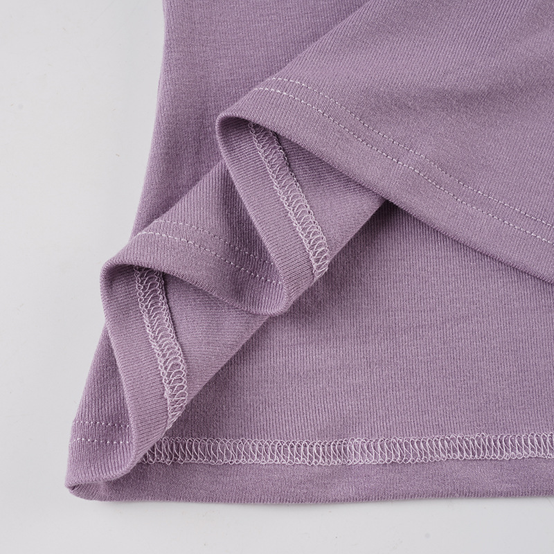 Fitted Wrist-Length Turtleneck Knitted Tee