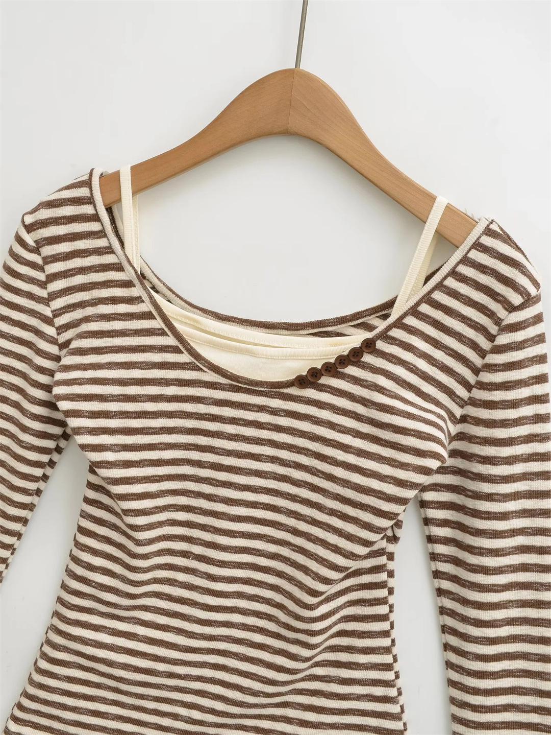 Ladies Asymmetric Vertical Fluted Slim Top