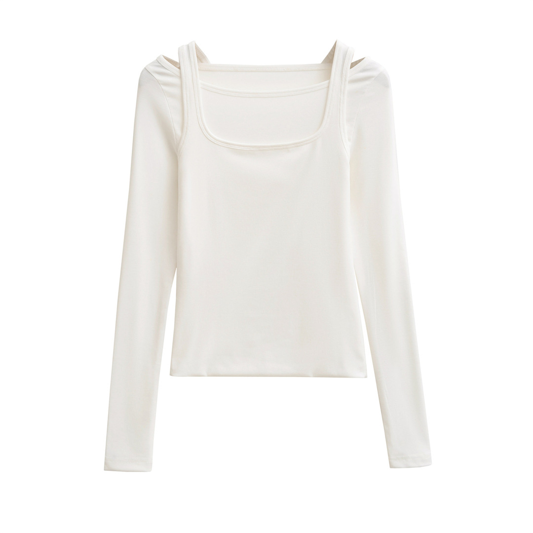 Ladies Sensual Bodycon Solid Long Sleeve Tee