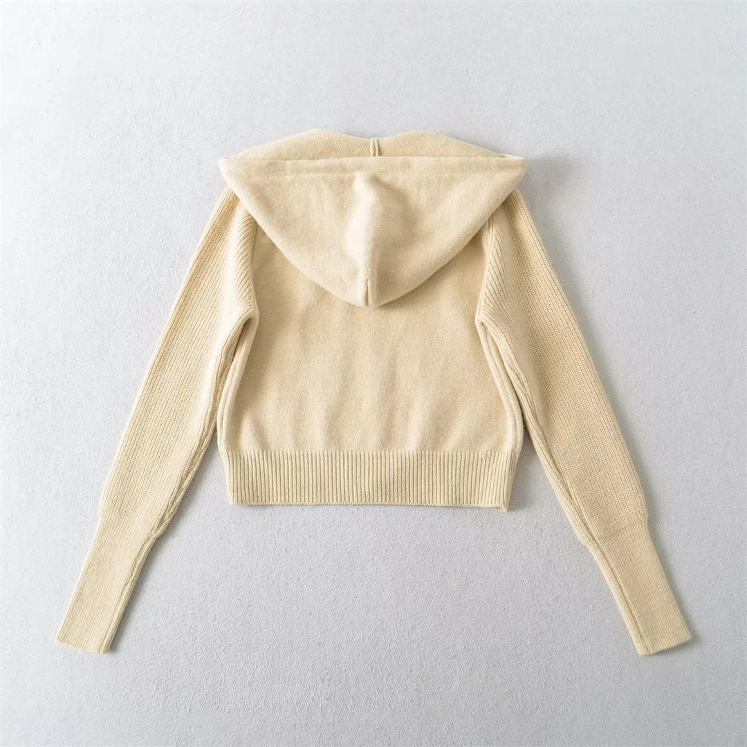 Ladies Cropped Drawcord Zip-Up Hoodie