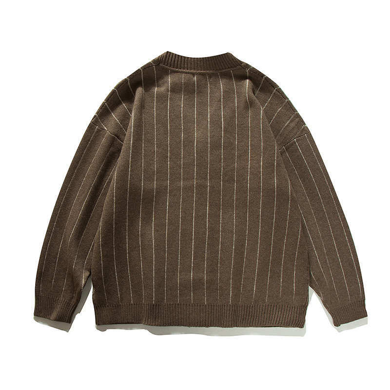 Men Relaxed Intarsia Long Sleeve Cardigan