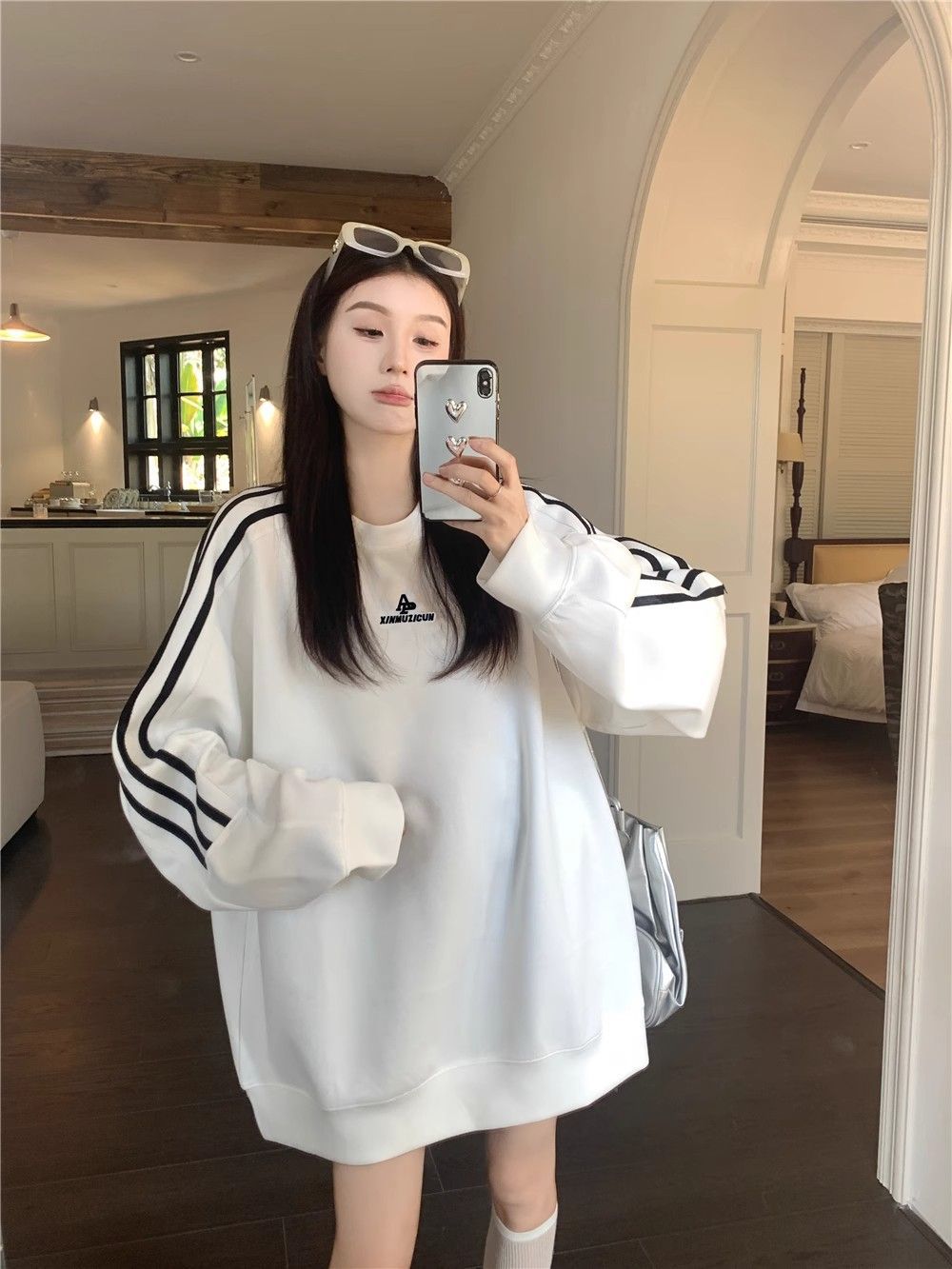 Oversized Japanese Korean Hip-Length Crew Sweater