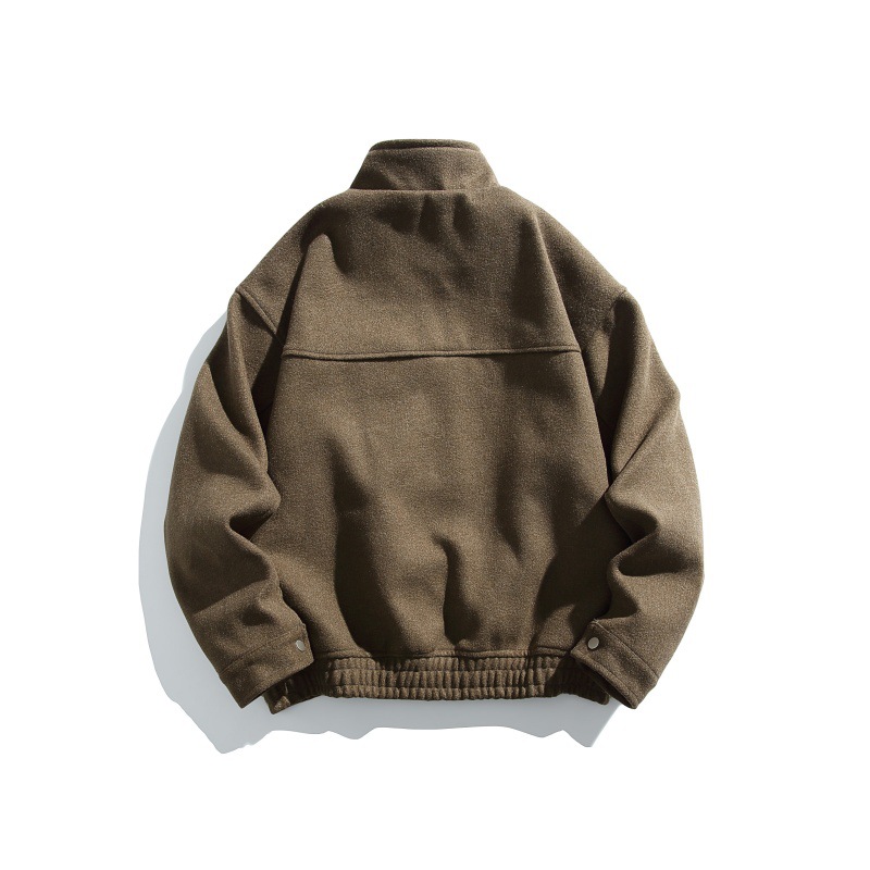 Plain Wool Oversized High Neck Jacket