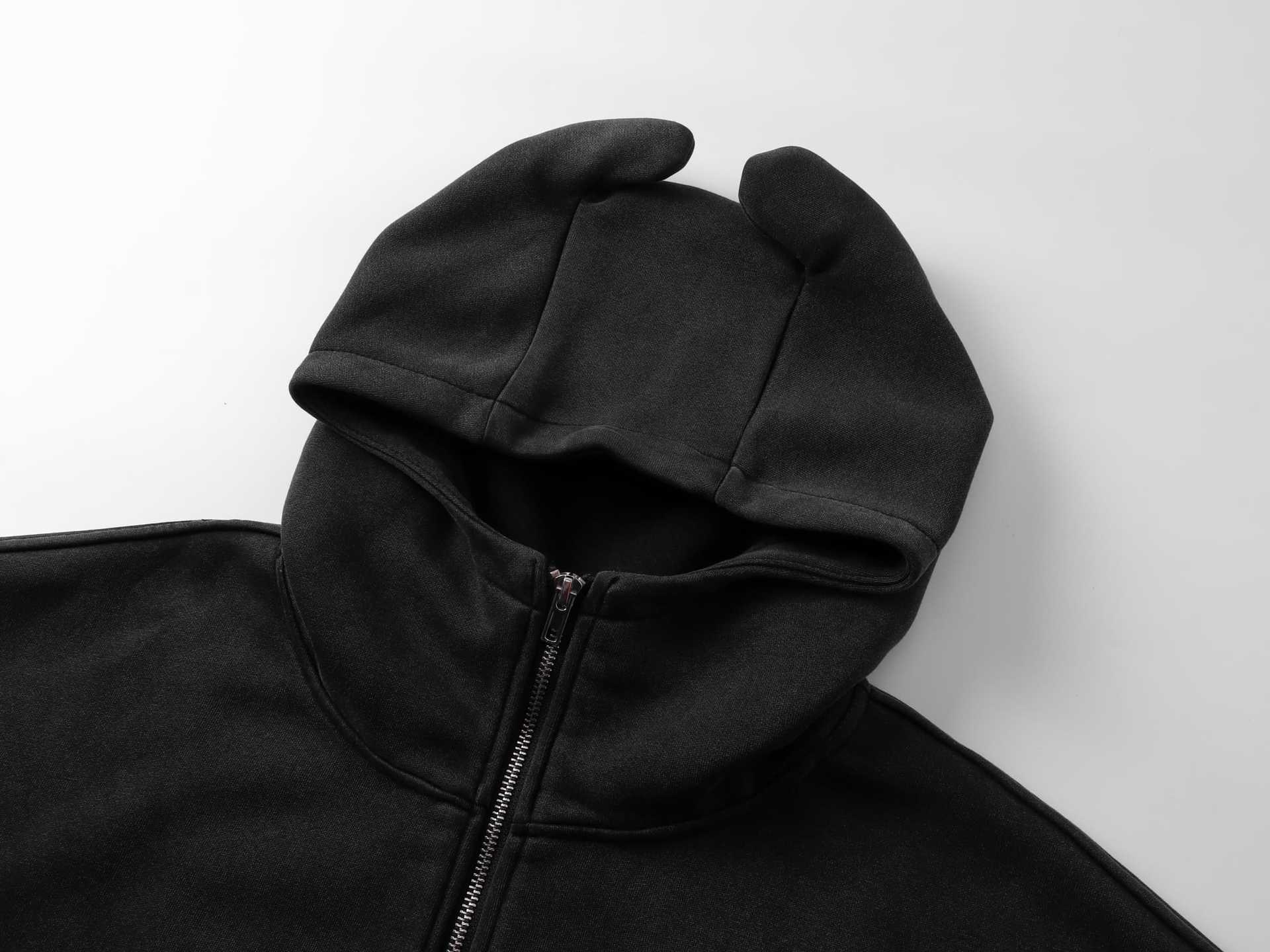 American Retro Loose Fit Geometric Zip Hoodie