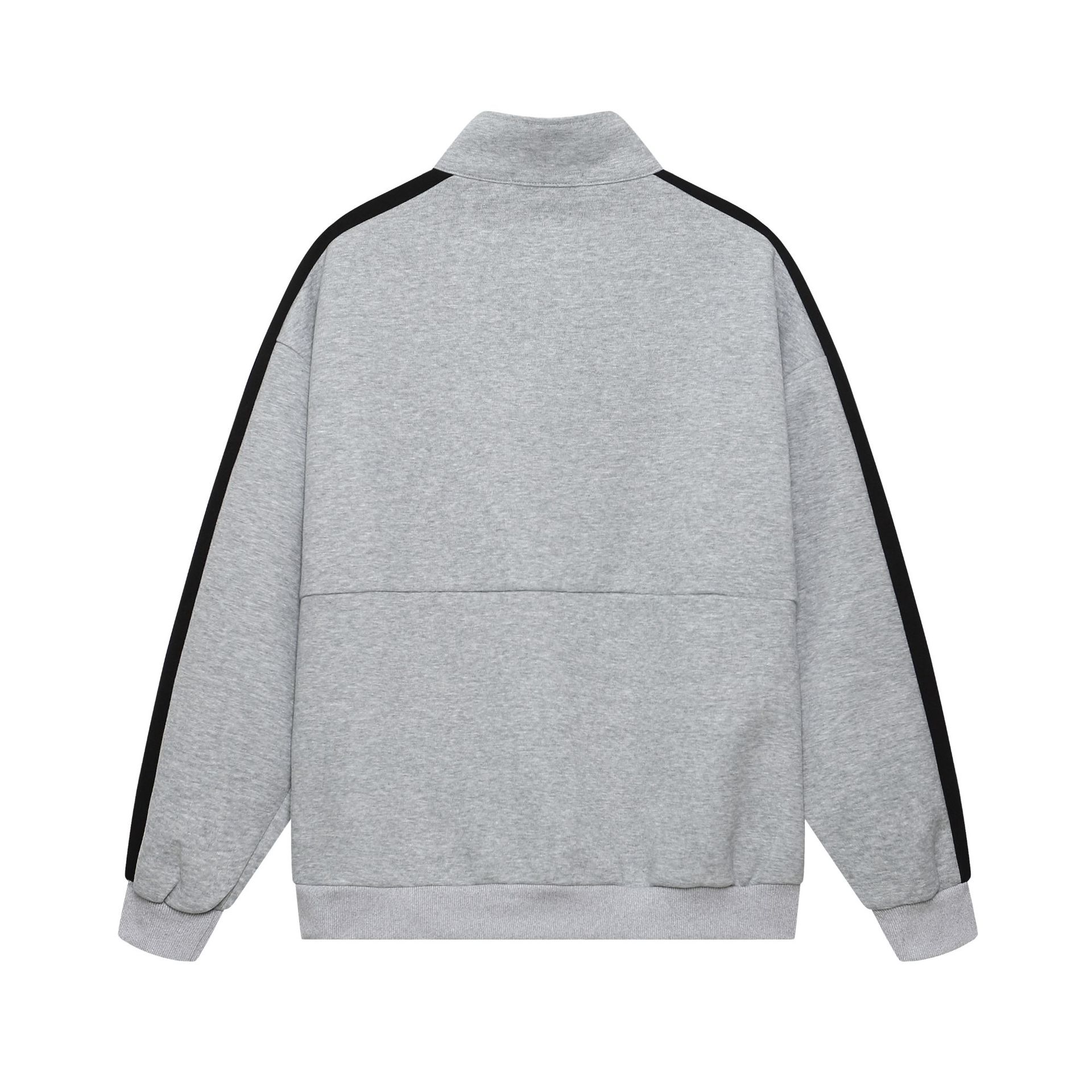 Striped patchwork sweatshirt stand up collar sweatshirt for men and women