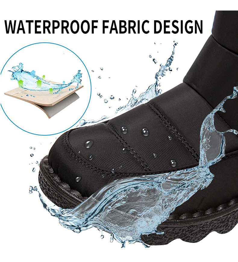 Winter New Snow Boots Women's High Top Waterproof Cotton Shoes Casual Short Tube Plush Plus Large Cotton Boots 43 Amazon