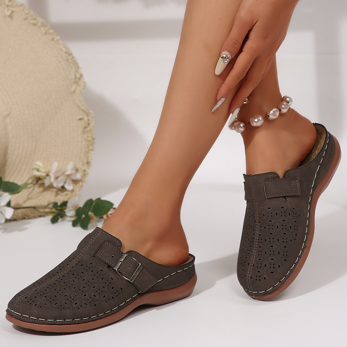 Spring and summer leisure half dragging lazy shoes