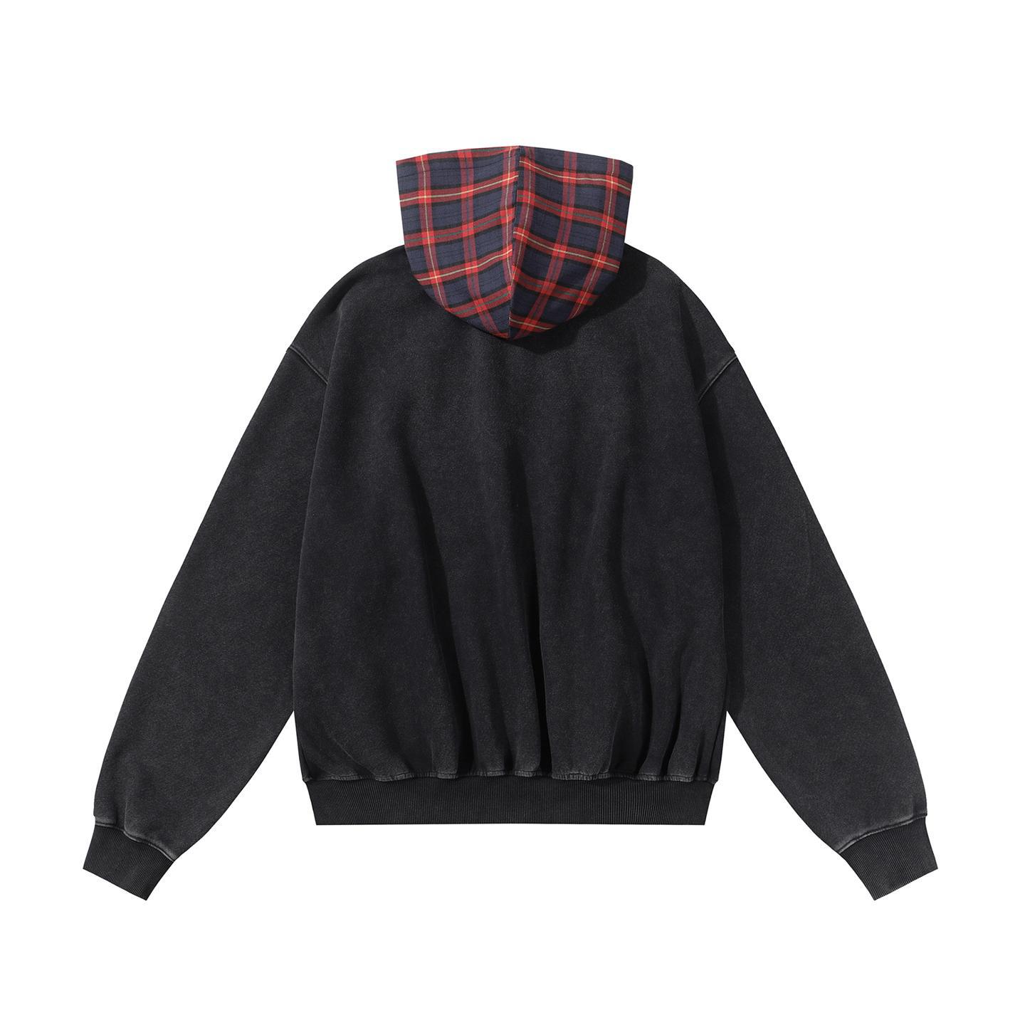 Faded Faux Layered Long Sleeve Hoodie