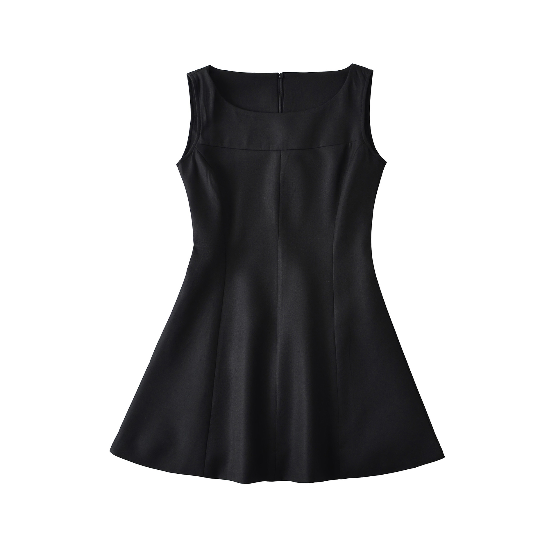 Sleeve-Free Fitted Flared Short Gown