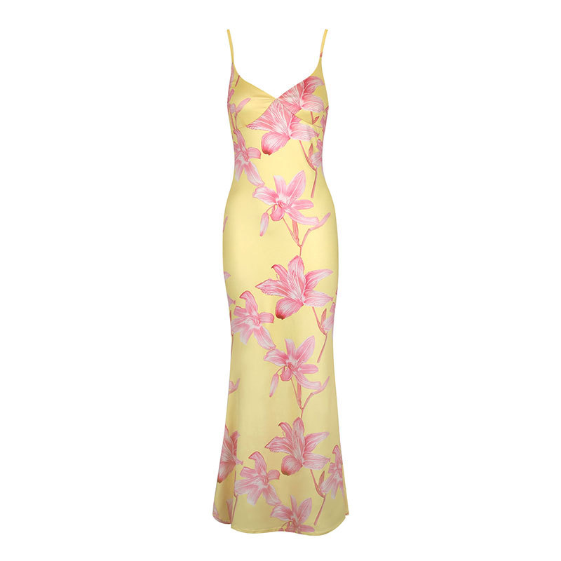 Open Back Plunge Slim Midi Dress