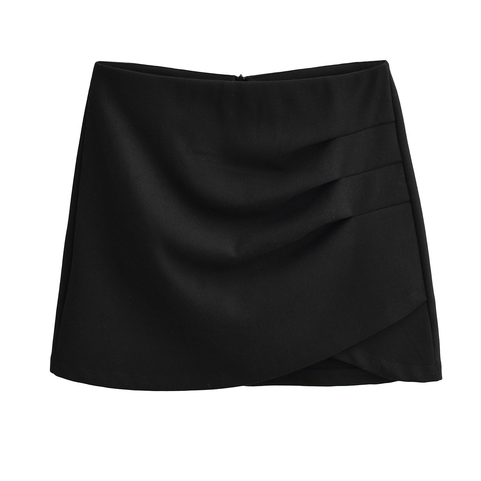 Asymmetrical Unprinted Cotton Blend Streetwear Skirt