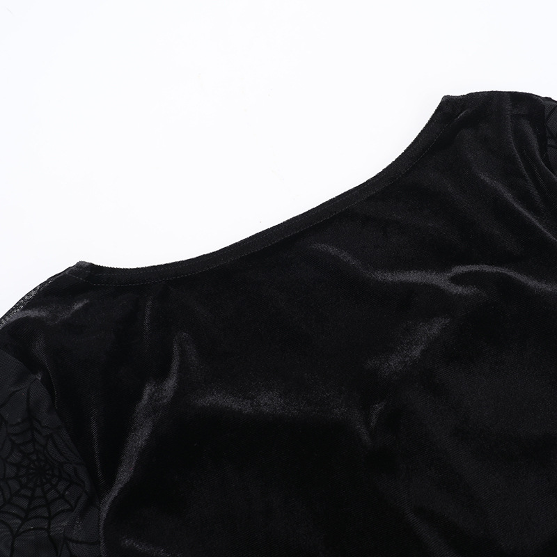 V-Neck High-Waist Spider Web Print Long Pencil Dress