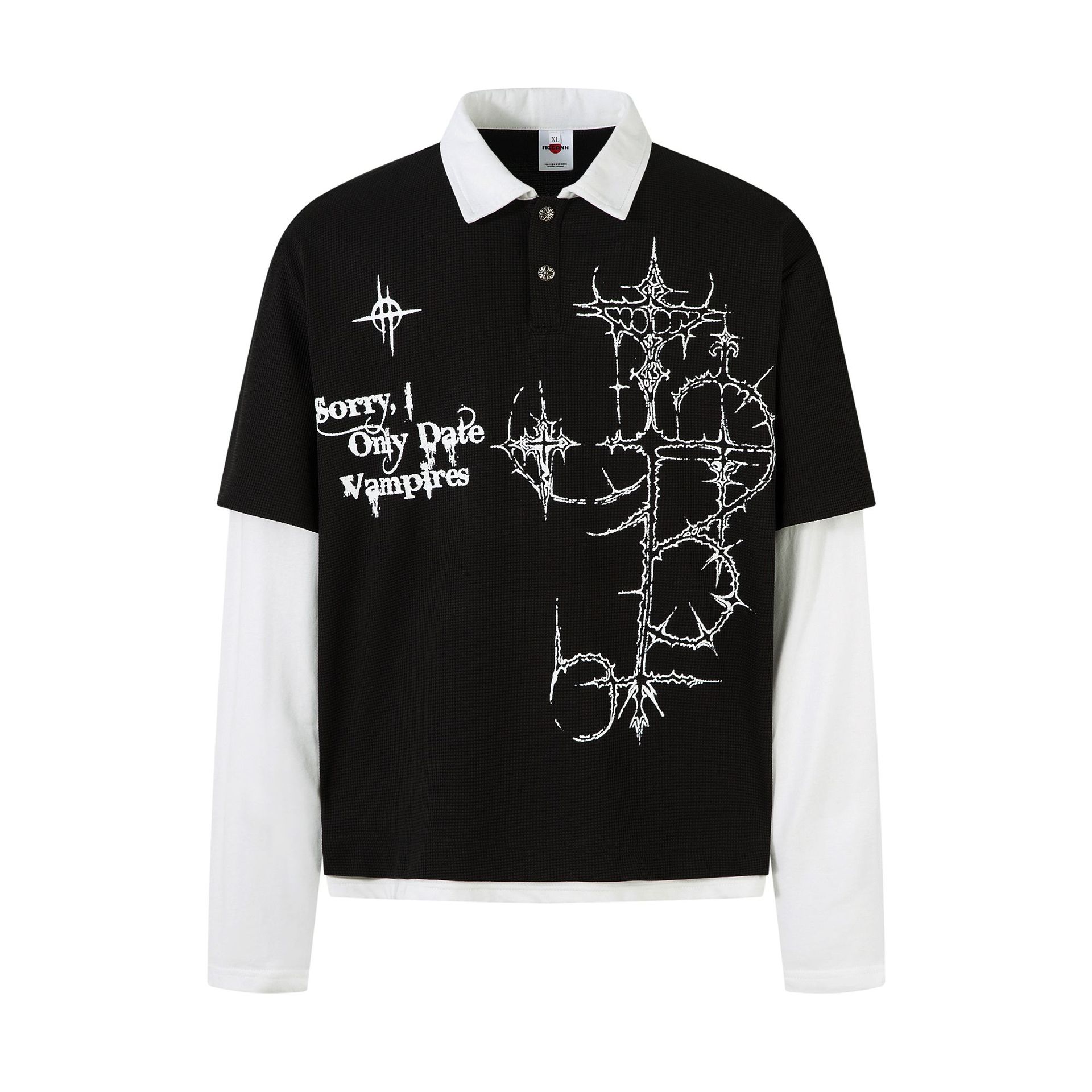 Men's Faux Layered Ribbed Neck Full Sleeve T-Shirts
