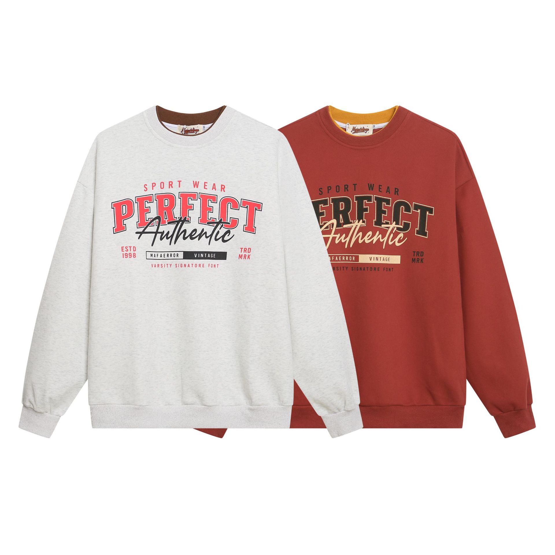 Round neck sweatshirt loose fit for men