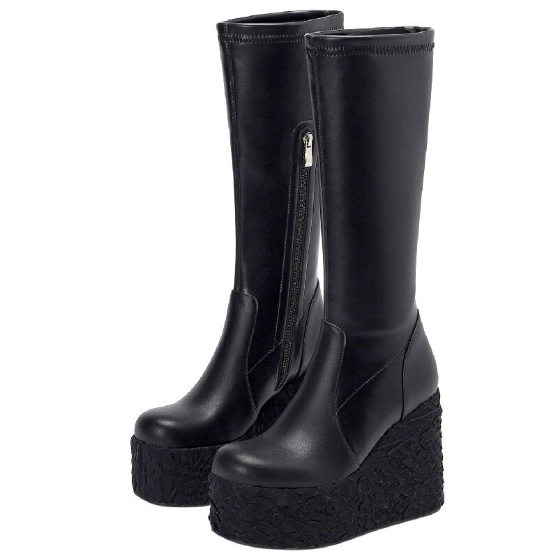 Newest Women Ankle Boots Autumn Winter Fashion Punk Style High Platforms Wedges Heels Shoes Party Night Club