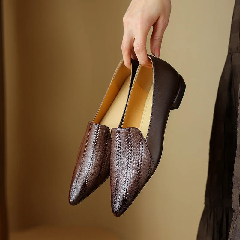 Premium Sheepskin Kitten Almond Pumps
