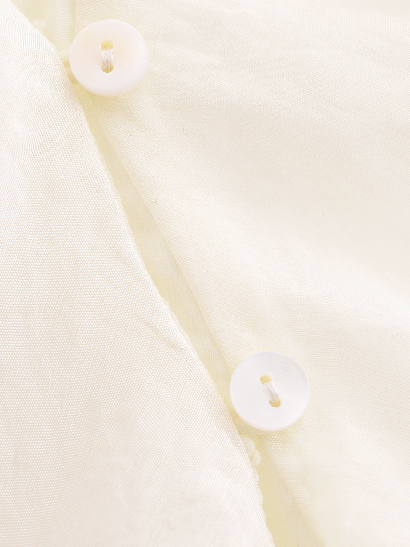 Modern Frill Trim Plunging Neckline Long Sleeve Shirt