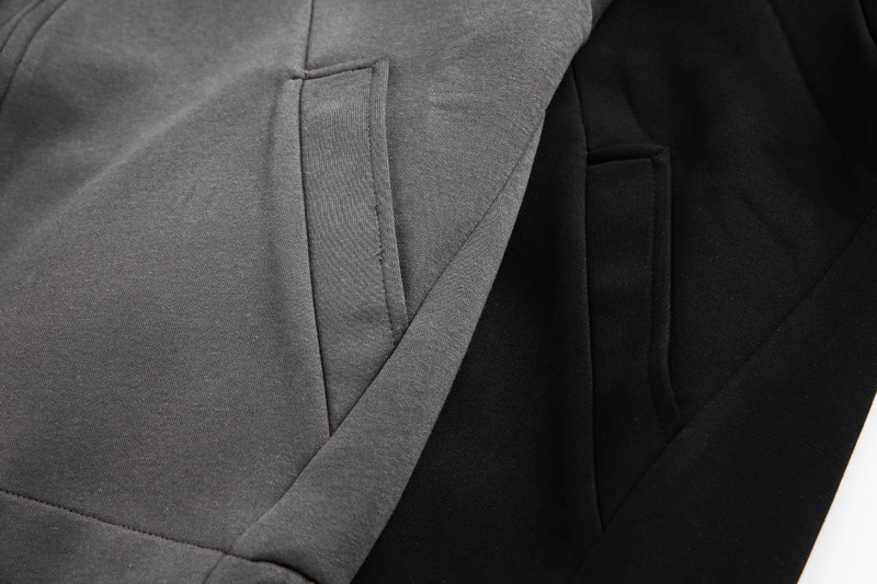 Vintage Plain Hood Pullover Oversized Open Front
