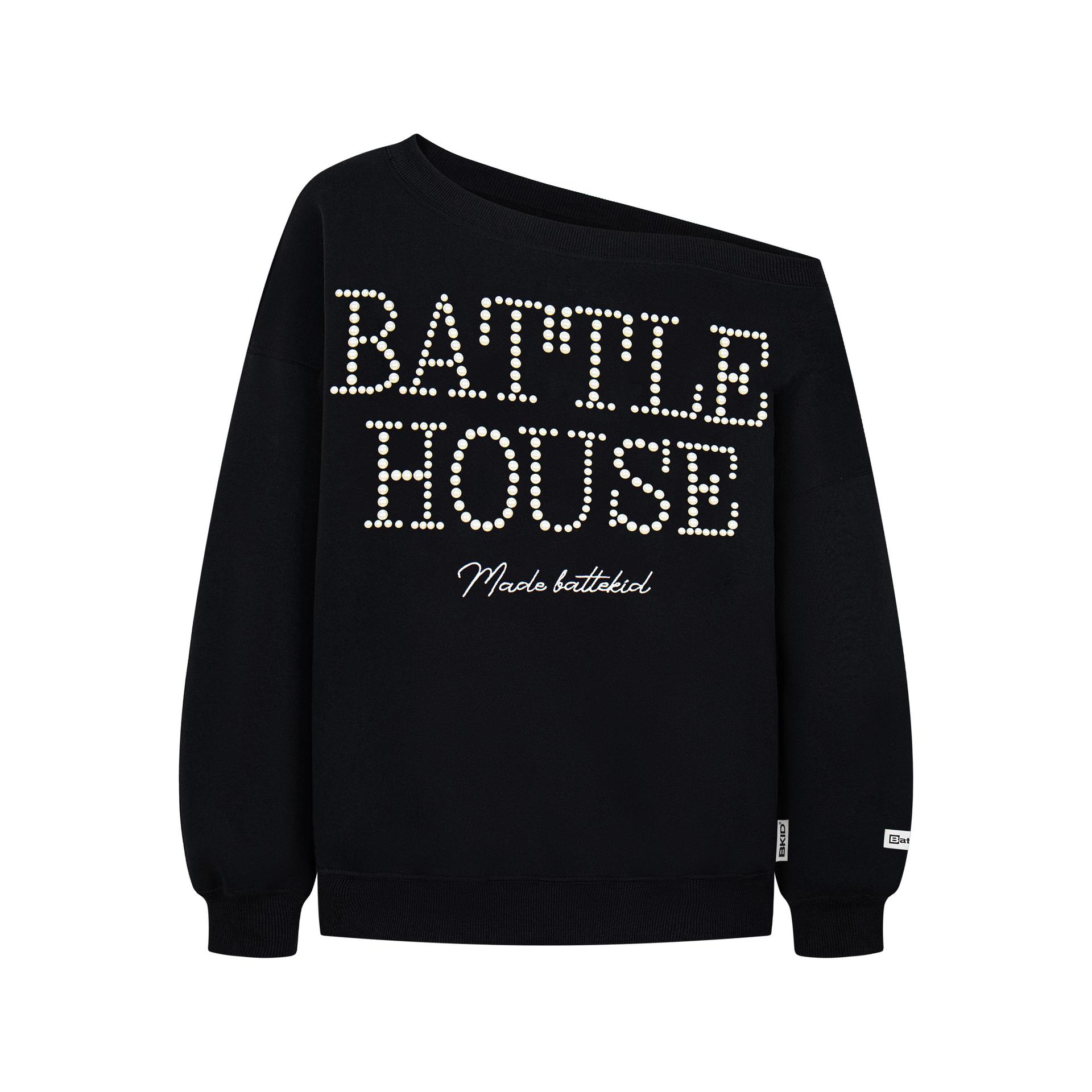 Cotton Asymmetric Monogram Embellished Hoodie