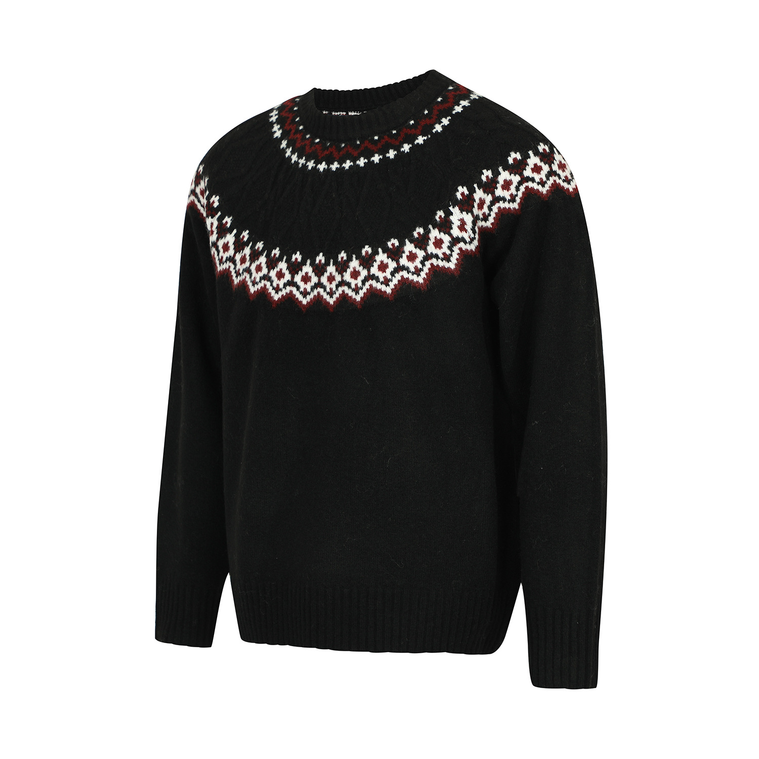 Street Style Man's Retro Round Collar Sweater