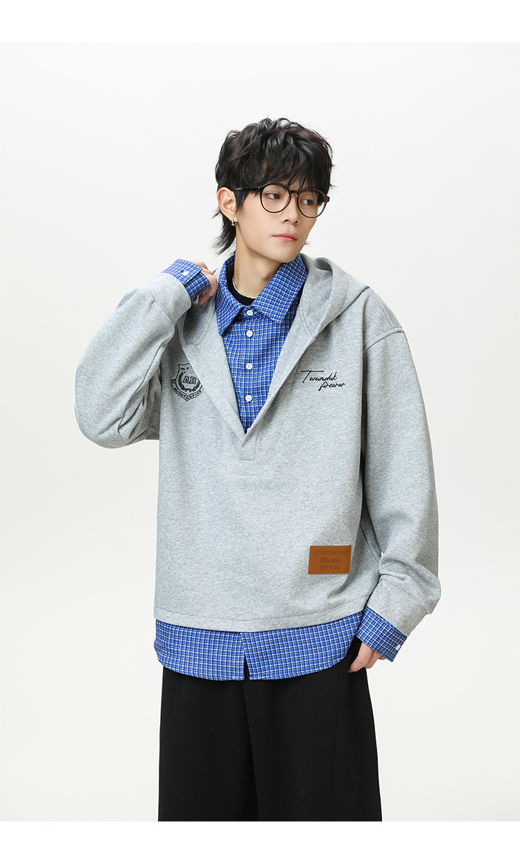 American Trend Cotton Layered Hood Sweatshirt