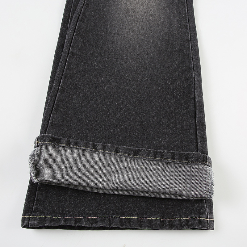 Plant flower embroidery slim fit and slimming flared jeans