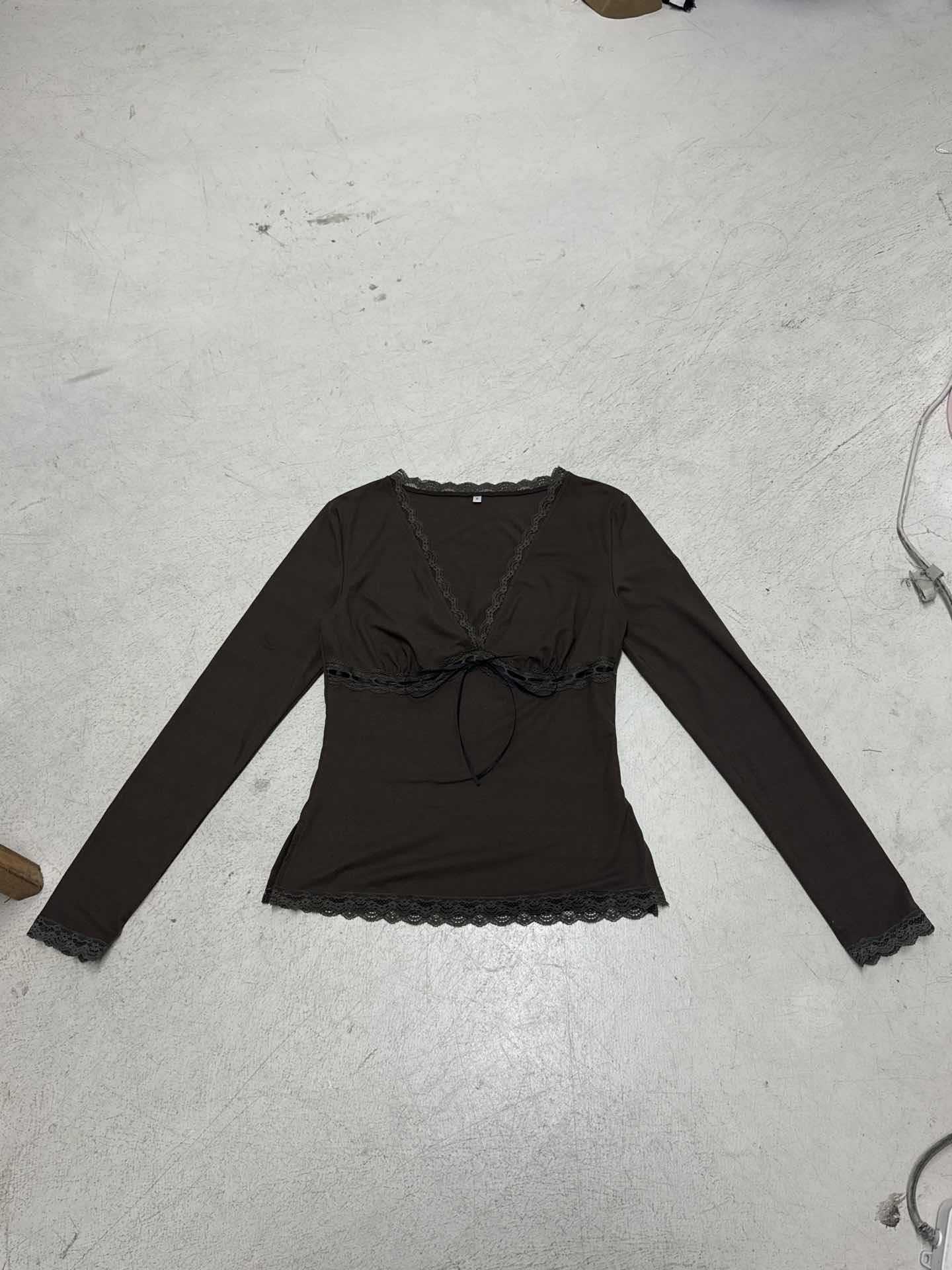 Brushed Milk Silk Cinched Plunging Top