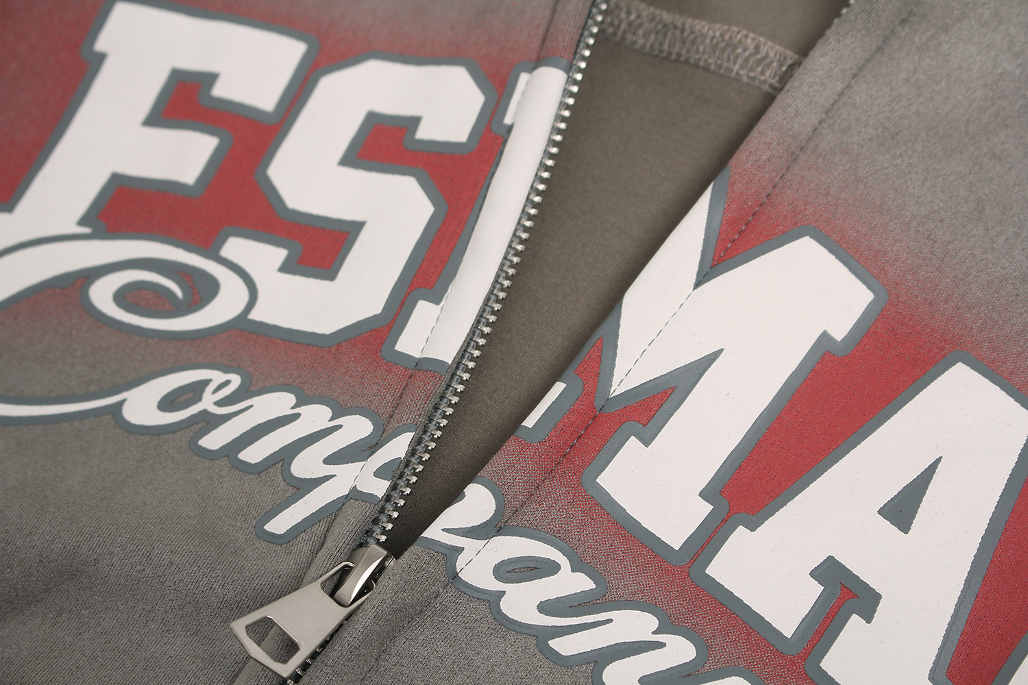 Streetwear Synthetic Graphic Long Sleeve Zip Hood Sweatshirt