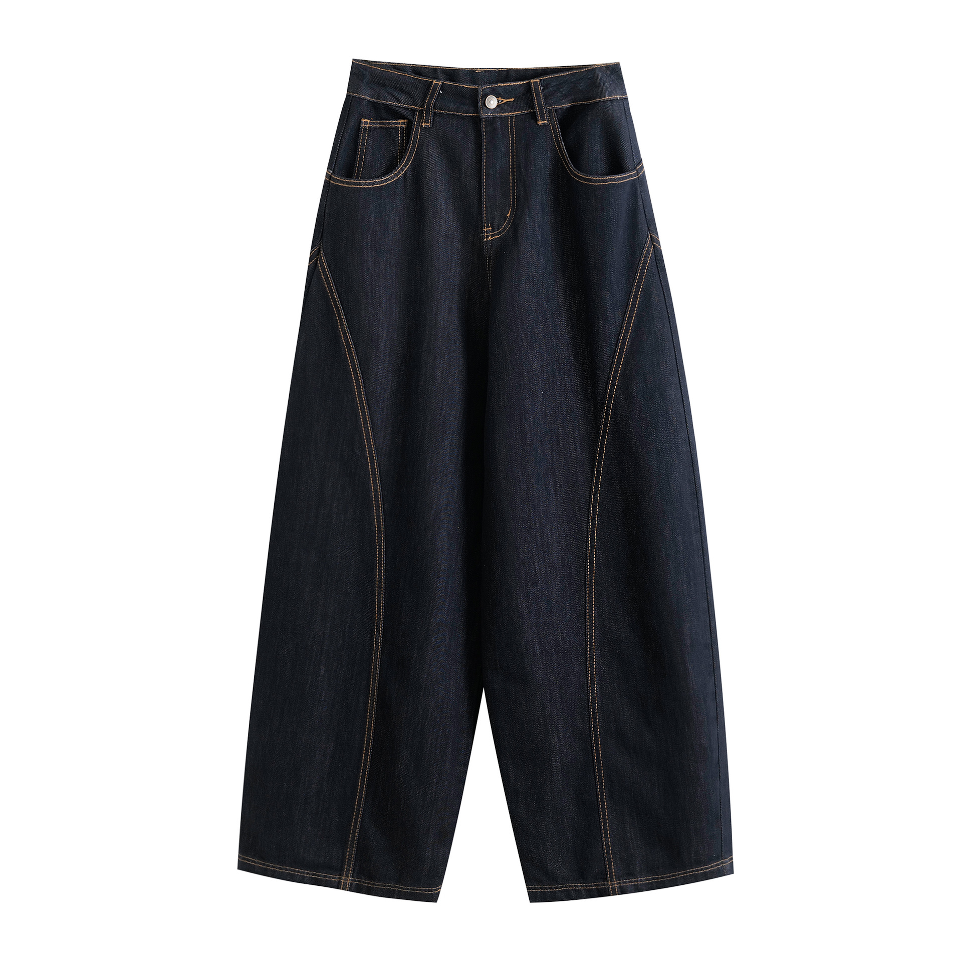 Loose wide leg lazy style patchwork active dyed pants women's jeans