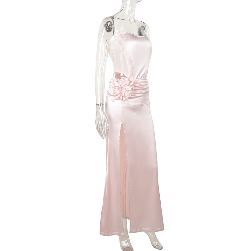 High Waist Bodycon Panelled Polyester Tube Dress