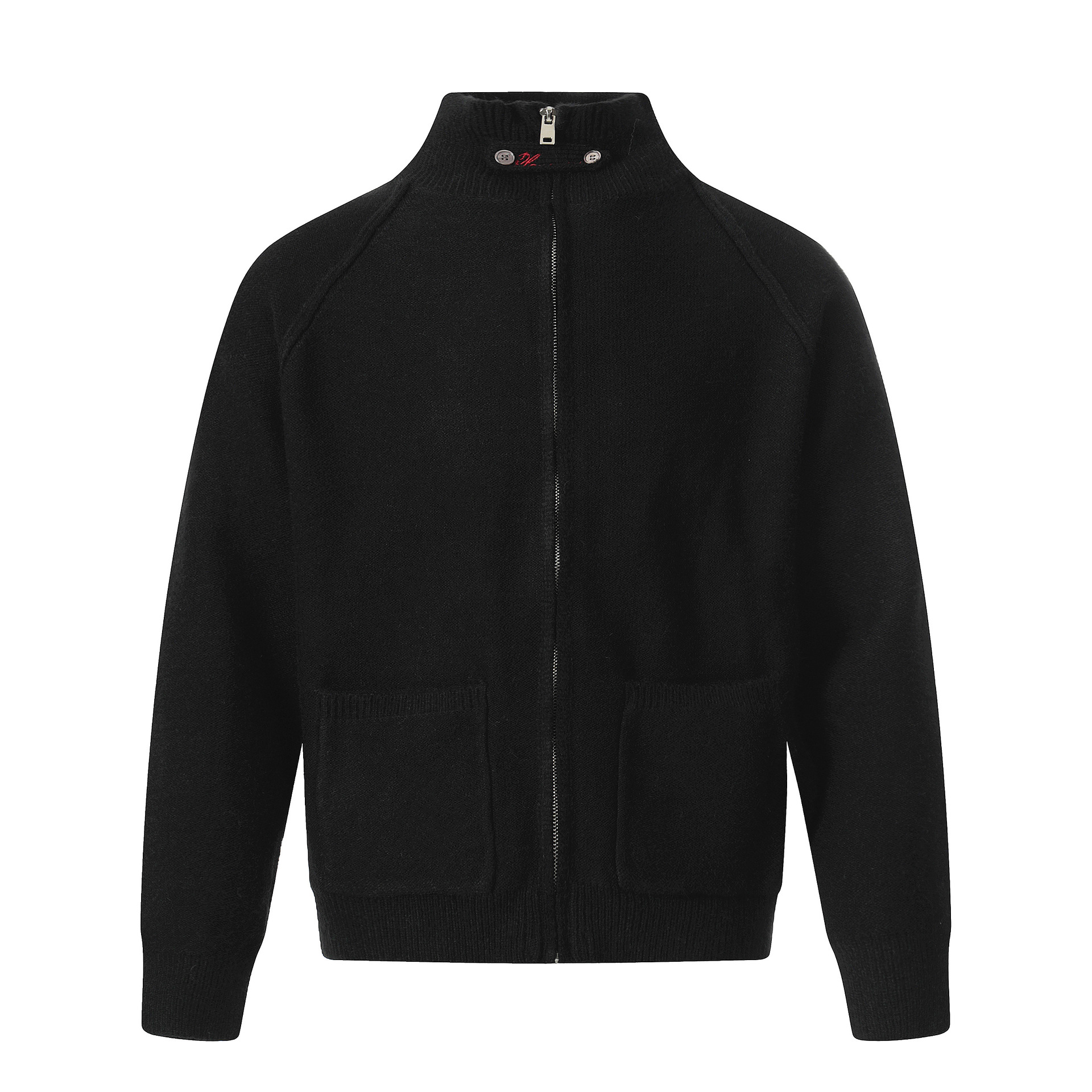 Retro Jacquard Zip Front Loose Fit Sweater