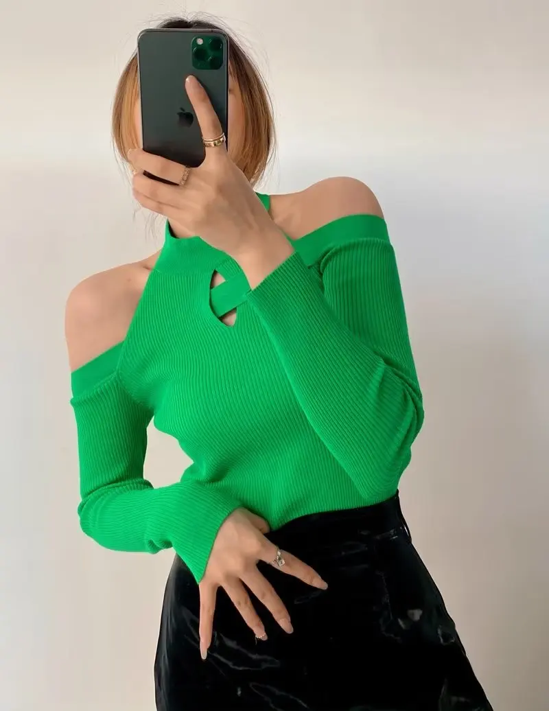 Blush Spandex Upper Arm Cutout Wrap Sweater