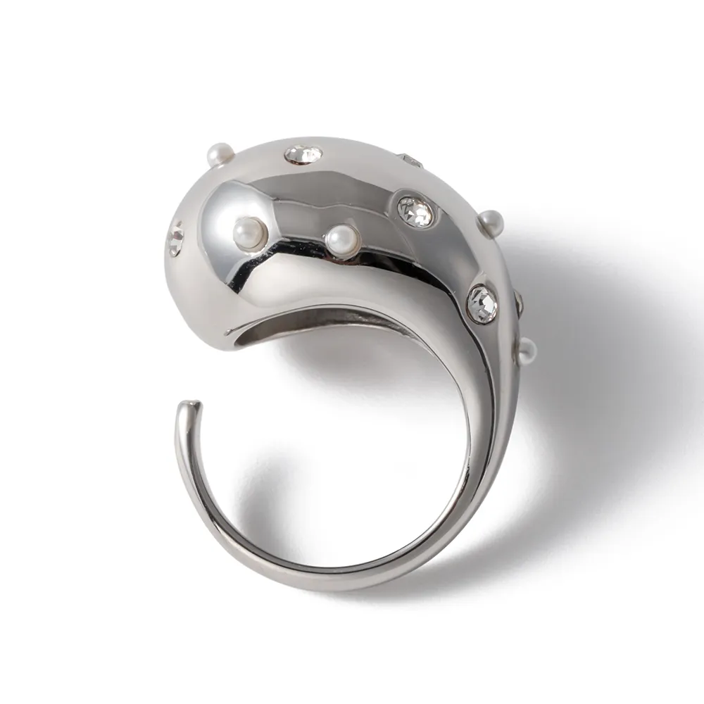 Thick Hollow Brushed Gold-Tone Water-Resistant Ring