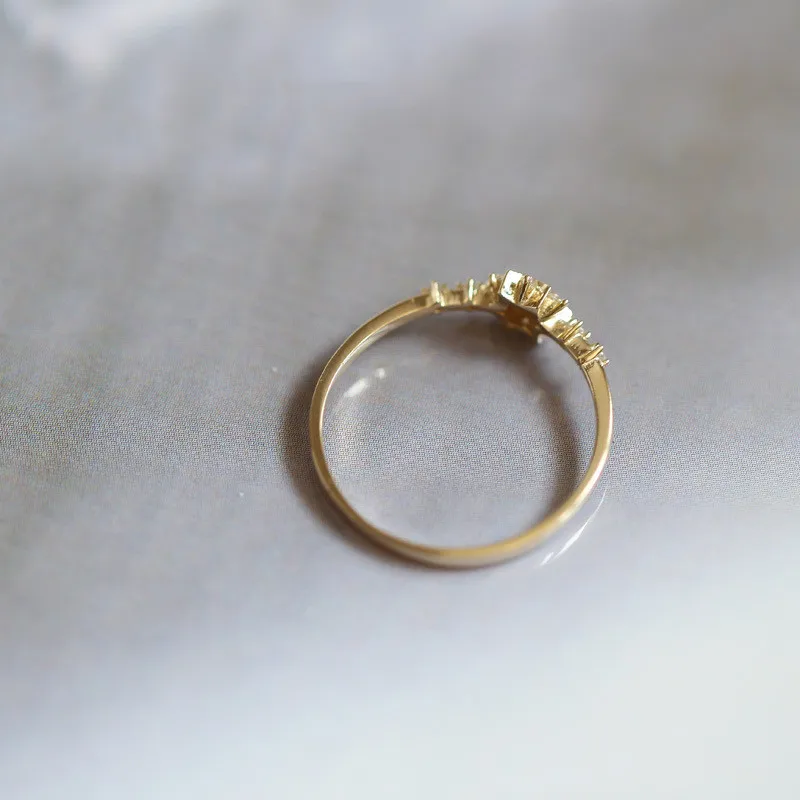 925 Sterling Silver Snowflake Ring 14k Gold Plating Simple Gold Silver color Women Engagement Wedding Ring Gift