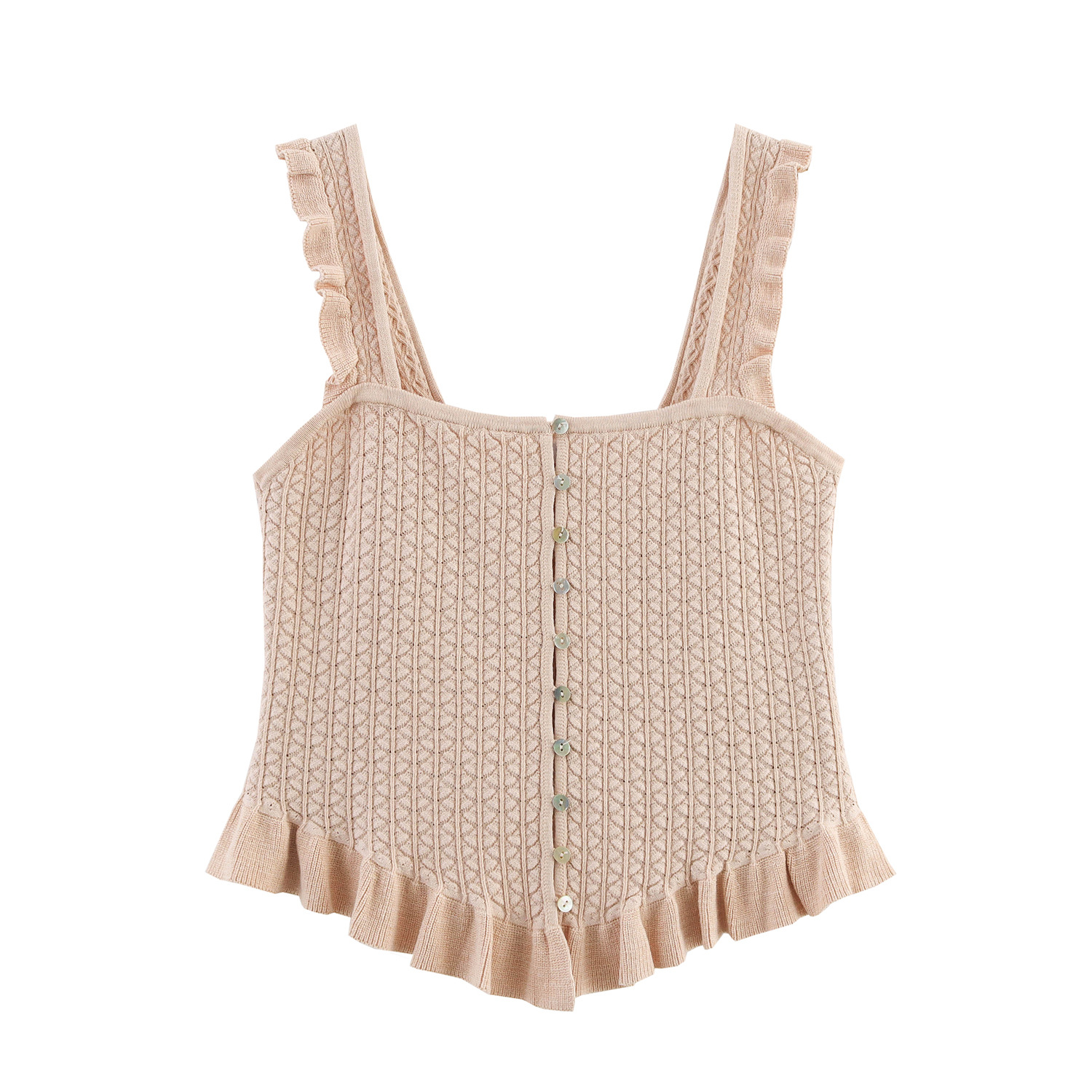 Single breasted knitted camisole vest for women