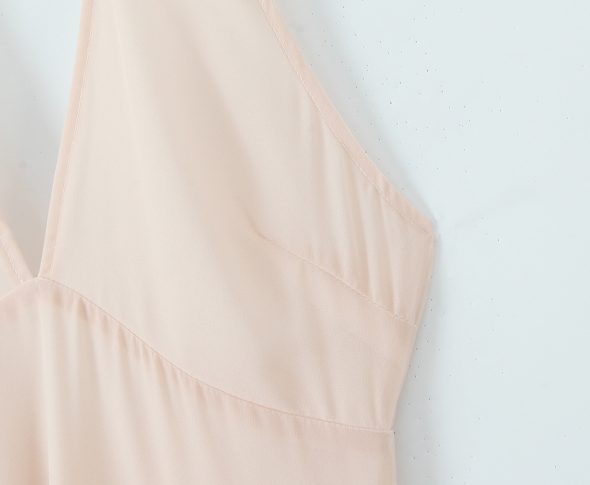 Sleeveless Halter Low-Back Fitted Dress