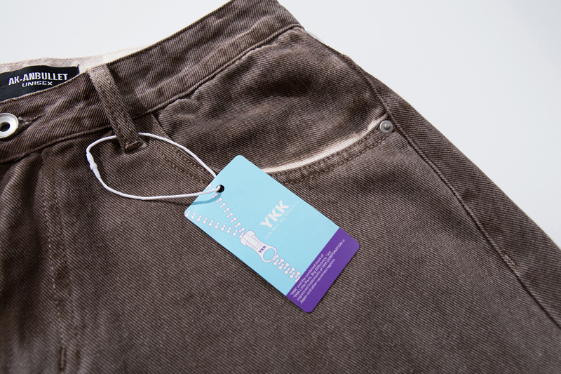 Retro Style Washed Ombre Color Knife-Edge Jeans for Men and Women, Loose Floor-Length Wide Leg Pants
