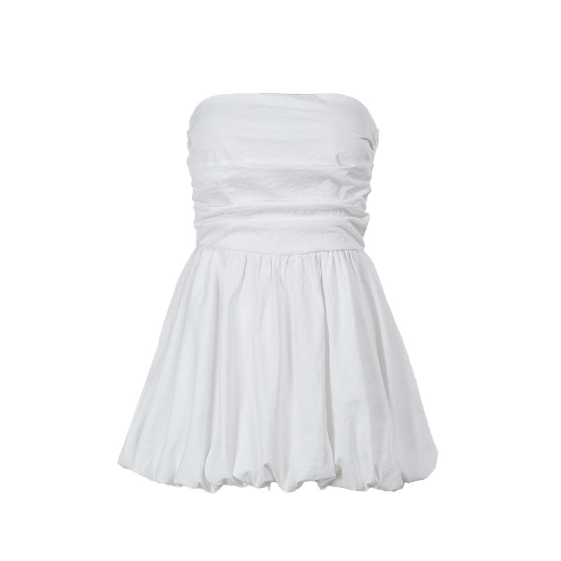 One-Shoulder Flared Polyester Dress