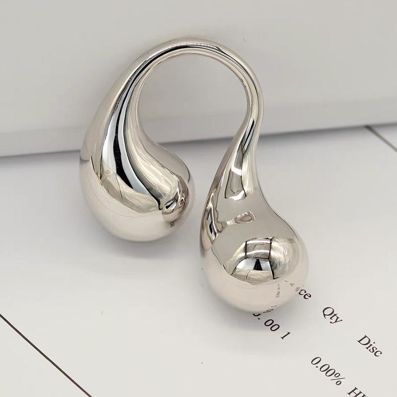 Chunky Metal Double Water Drop Brass Open Rings for Women Men European American Unique Punk Hip-hop Jewelry Accessories