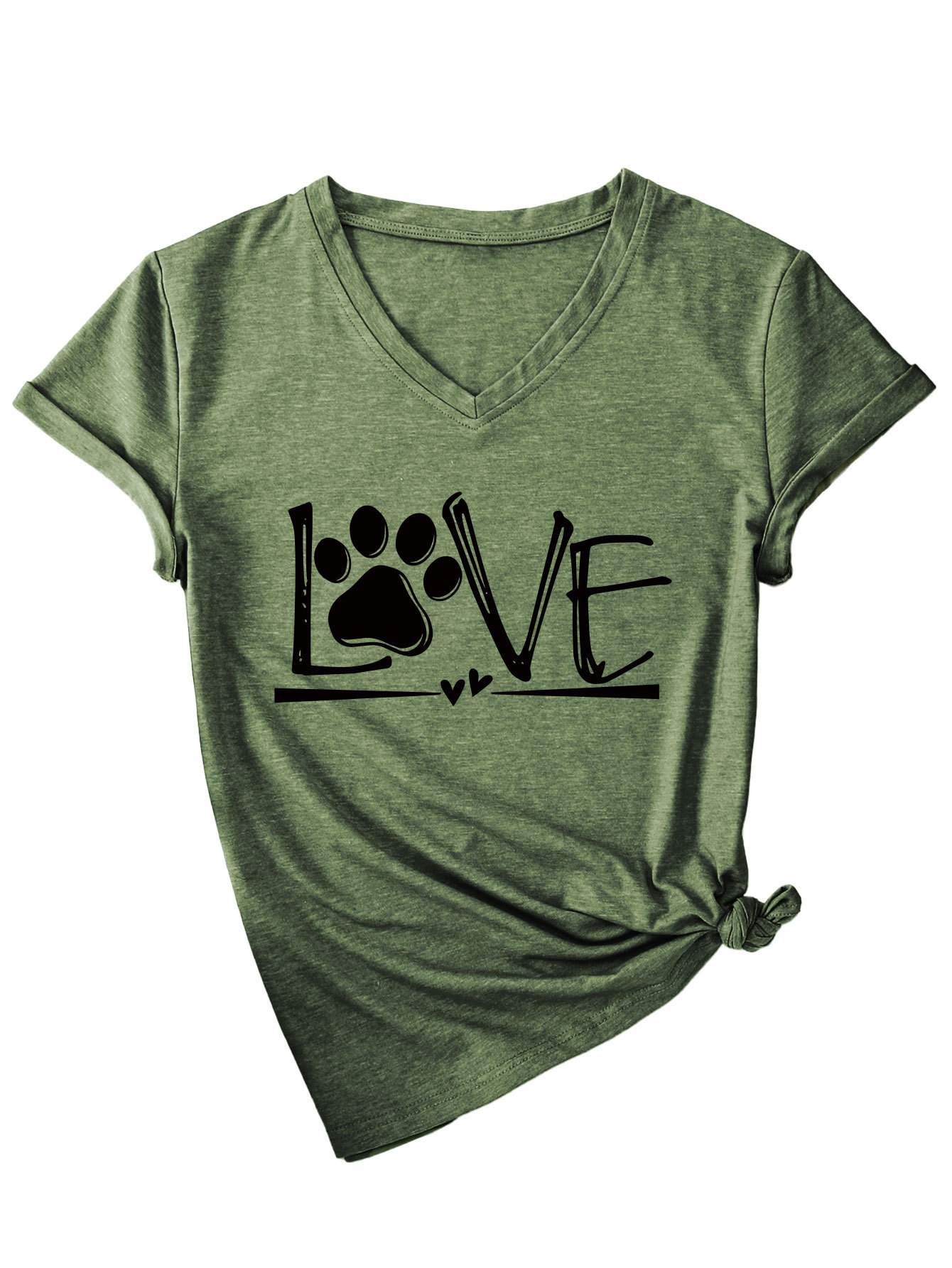 Geometric Print Round Collar Ladies T-Shirt