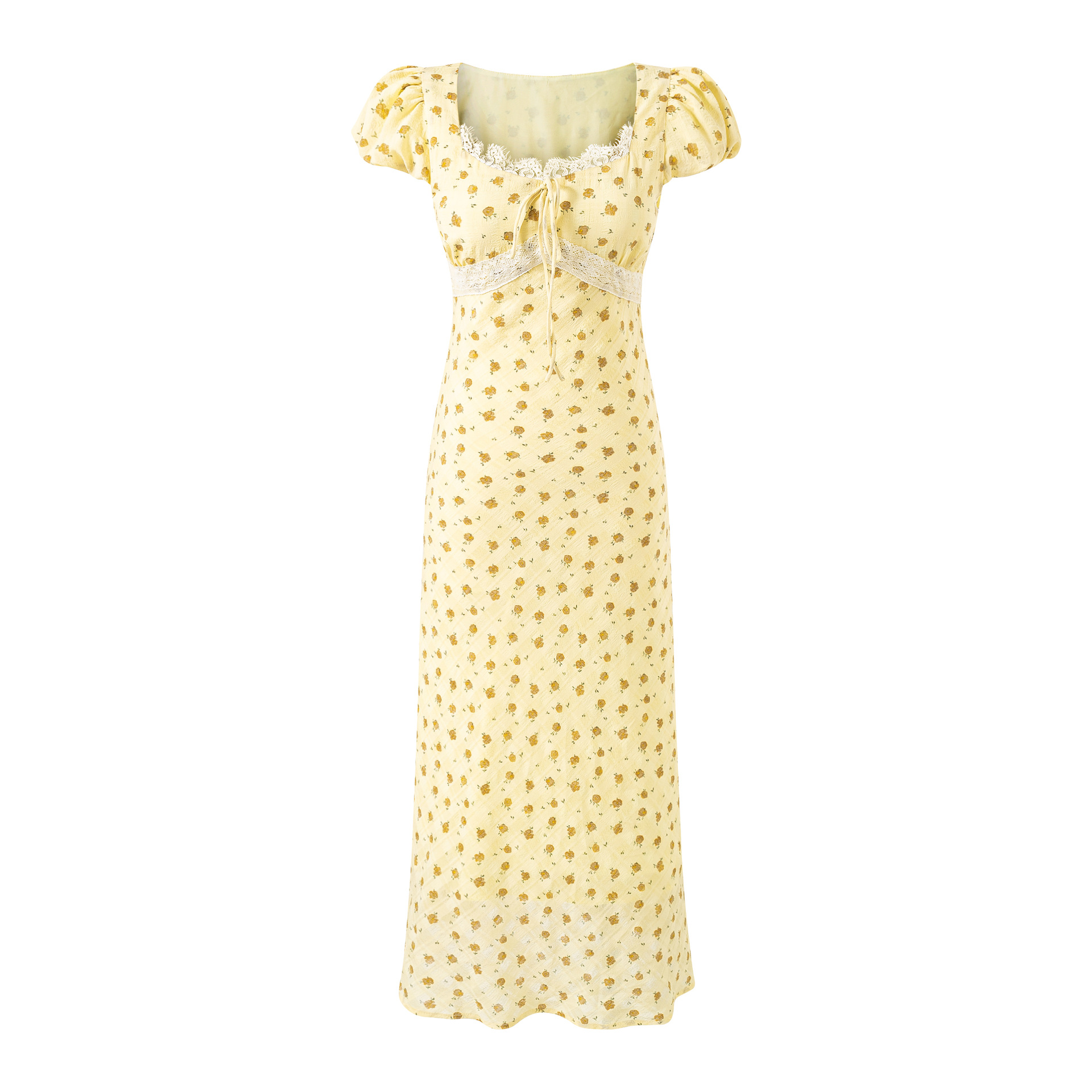 Sexy Square Neck Lace Splicing Dress