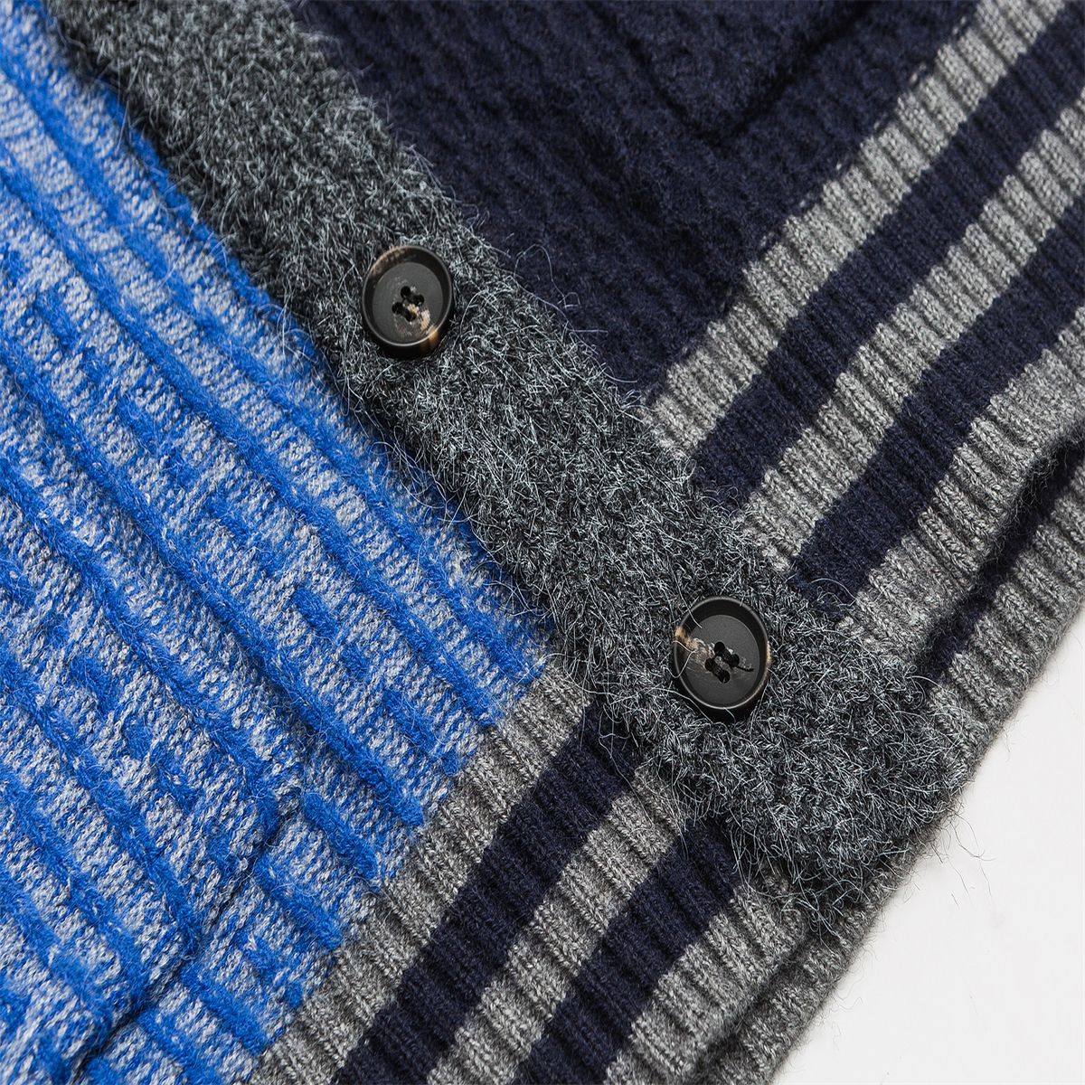 Oversized Two-Tone Japanese Workwear Cardigan