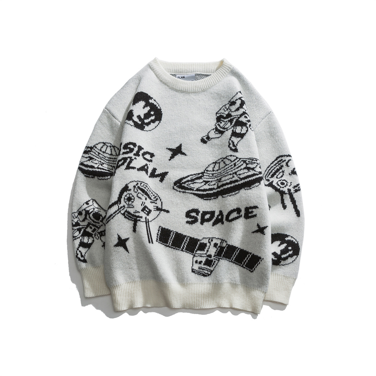 Unisex Oversized Colorblock Japanese Workwear Sweater