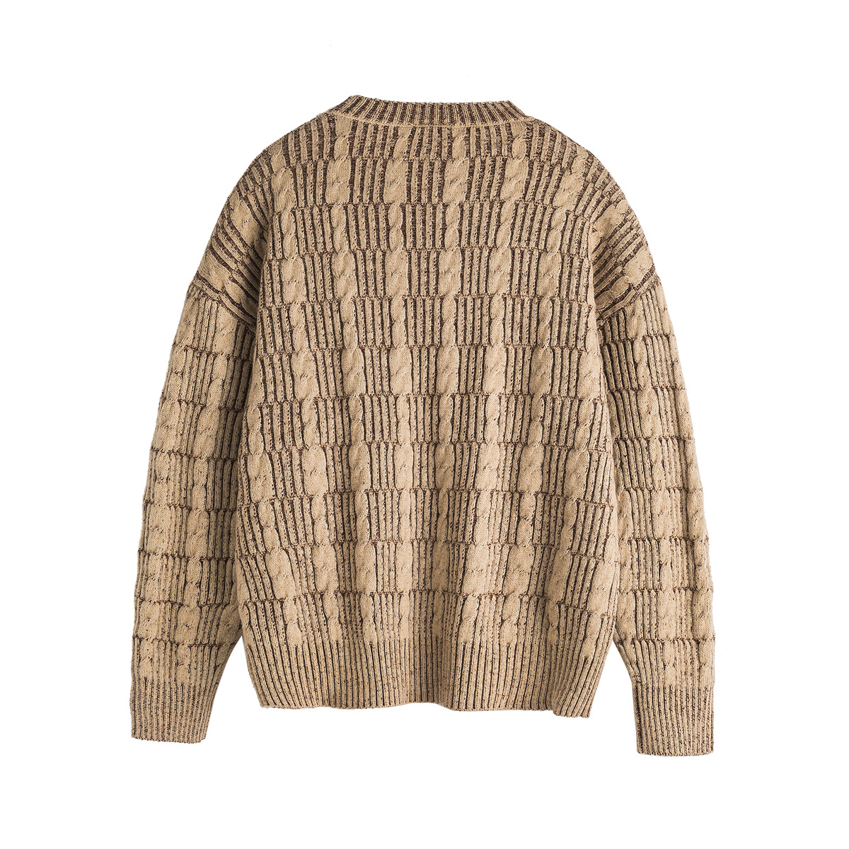 Long Sleeve Color Block Workwear Sweater